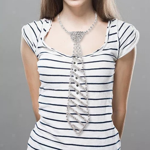 Strass krawatte silberfarben - strass-krawatte,,